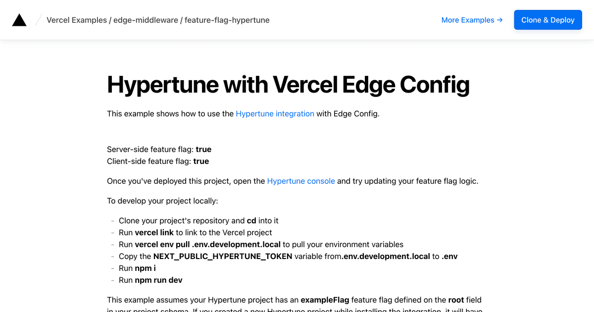 Hypertune Integration example