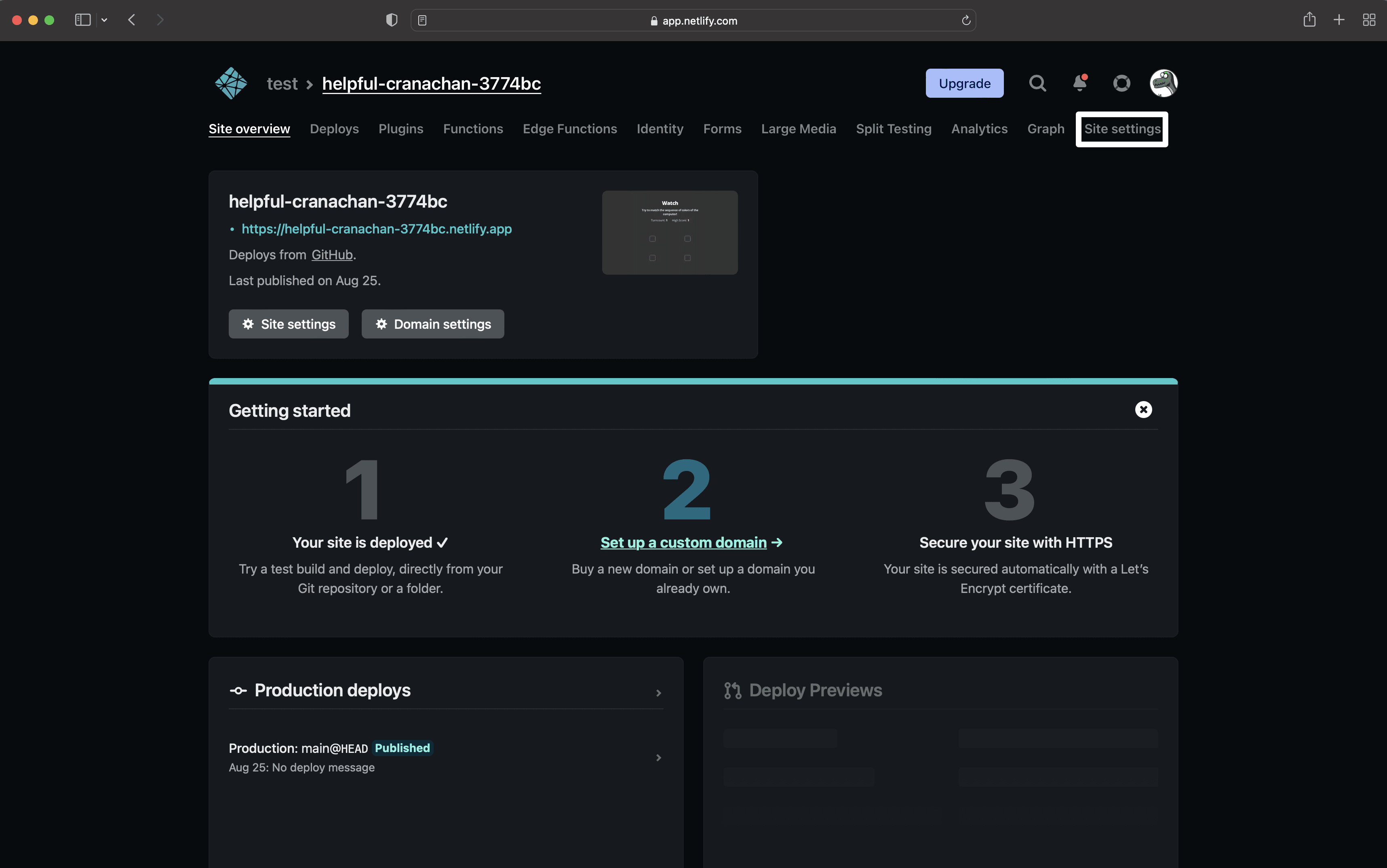 Netlify Project Settings